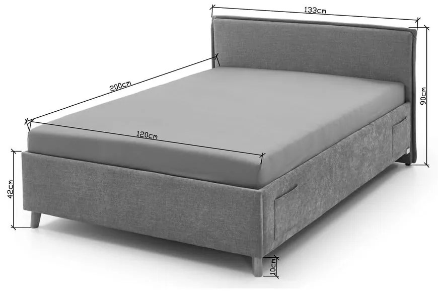 Sötétkék gyerekágy 120x200 cm Fun – Meise Möbel
