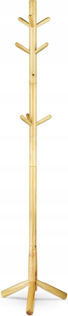 Fa Akasztós Álló Padló Ruhatartó Állvány Kabát 9 Akasztó