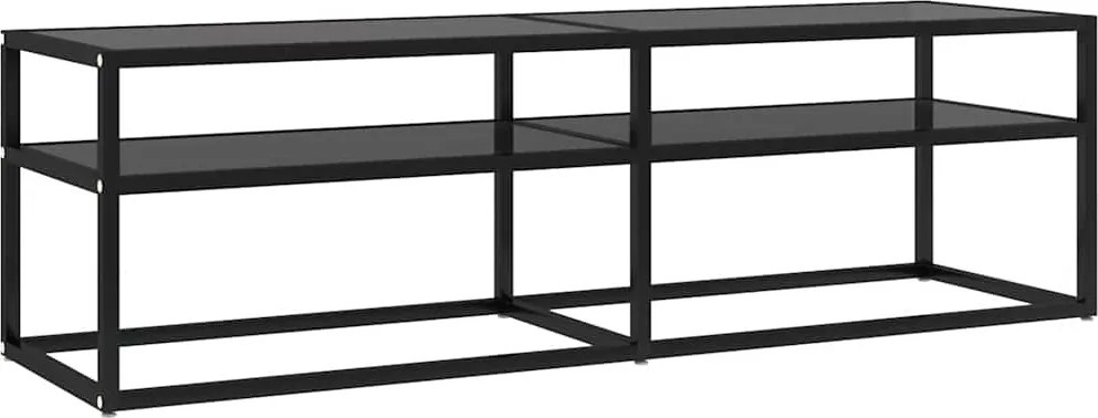 vidaXL fekete edzett üveg TV-szekrény 140 x 40 x 40,5 cm