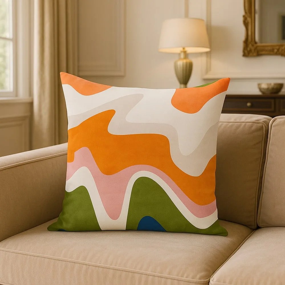 Párnahuzat 43x43 cm Squiggly Orange – Mila Home
