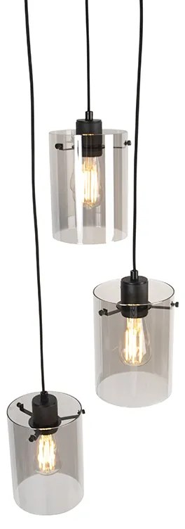 Design lógó lámpa fekete füstüveggel 3-lámpás - Dome