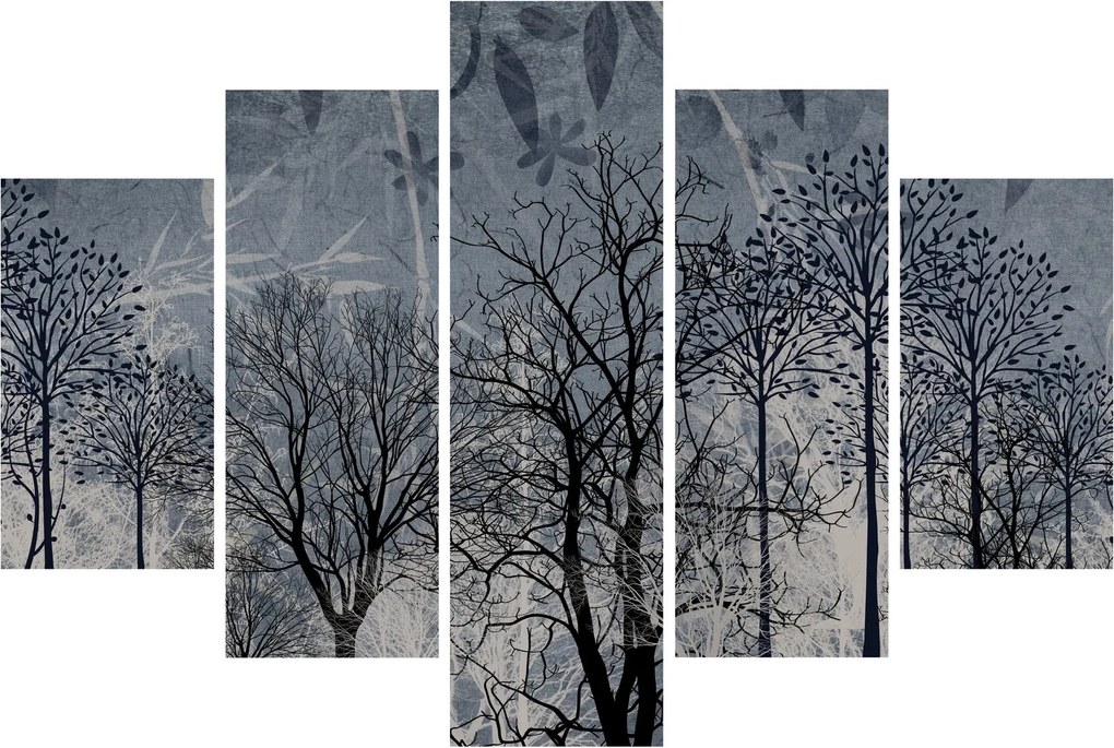 Kép - Fa sziluettek levelekkel (150x105 cm)