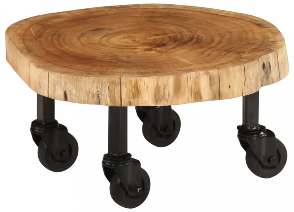 tömör akácfa dohányzóasztal 60 x 55 x 25 cm