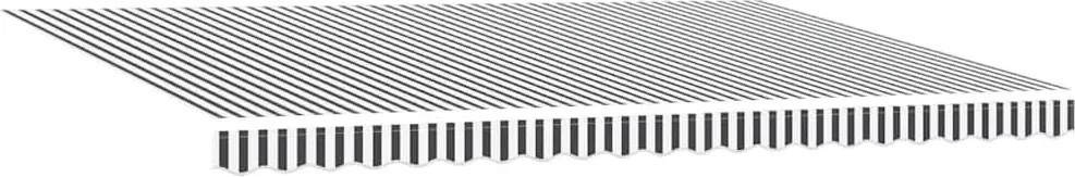 Antracitszürke-fehér kézzel kihúzható napellenző 500 x 300 cm