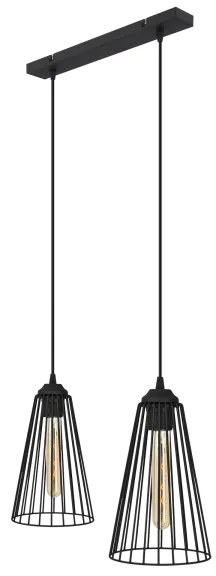 Csillár zsinóron TORRI 2xE27/15W/230V fekete