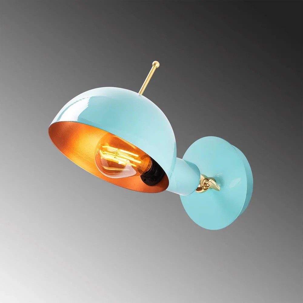 Világoskék-bronzszínű fali lámpa ø 15 cm Sivani – Opviq lights