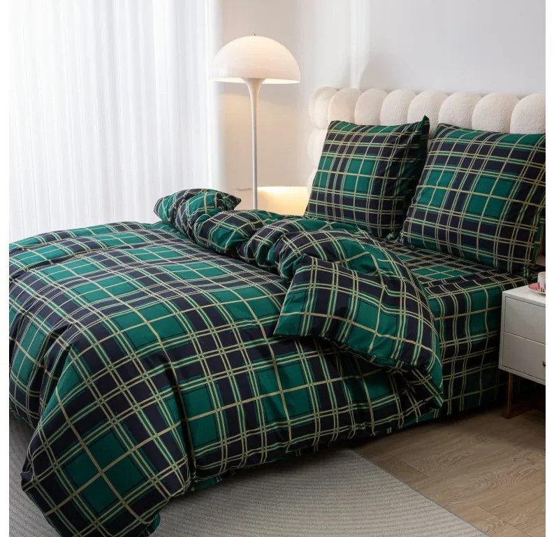 Flanel ágyneműhuzat KOCKA zöld Ágyneműhuzat mérete: 70 x 90 cm | 140 x 220 cm