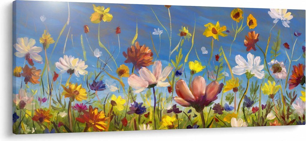 Festett kép egy virágzó rét (120x50 cm)