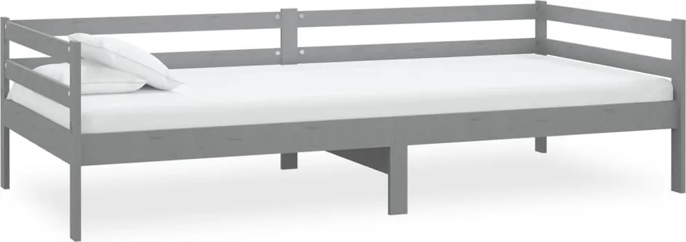 vidaXL szürke tömör fenyőfa kanapéágy 90 x 200 cm