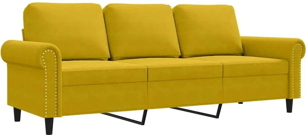 vidaXL 3 személyes sárga bársony kanapé 180 cm