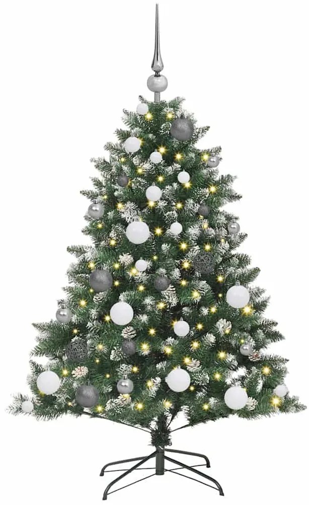 Műkarácsonyfa LED -es lámpákkal Zöld 120cm PVC