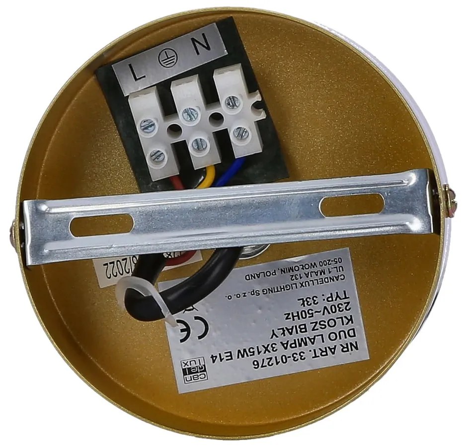 Aranyszínű függőlámpa üveg búrával 32.5x32.5 cm Duo – Candellux Lighting