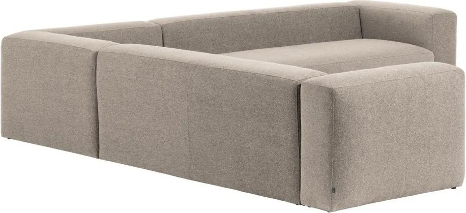 Bézs zsenília sarokkanapé Blok – Kave Home