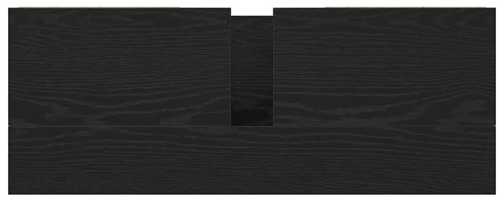 fekete tölgy mosdószekrény fiókokkal 90x34,5x60 cm