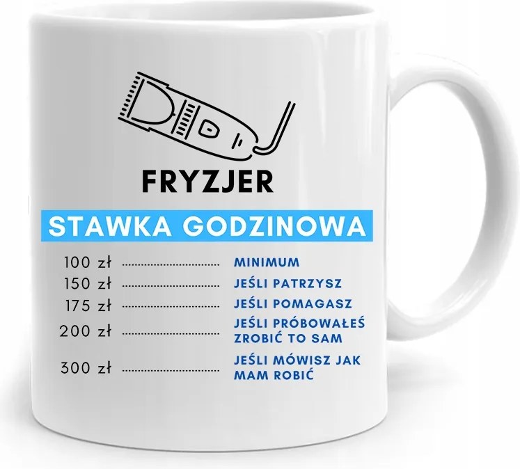 Barbera Fodrász Bögre Fodrász Óradíj Nyomtatott Fotóval