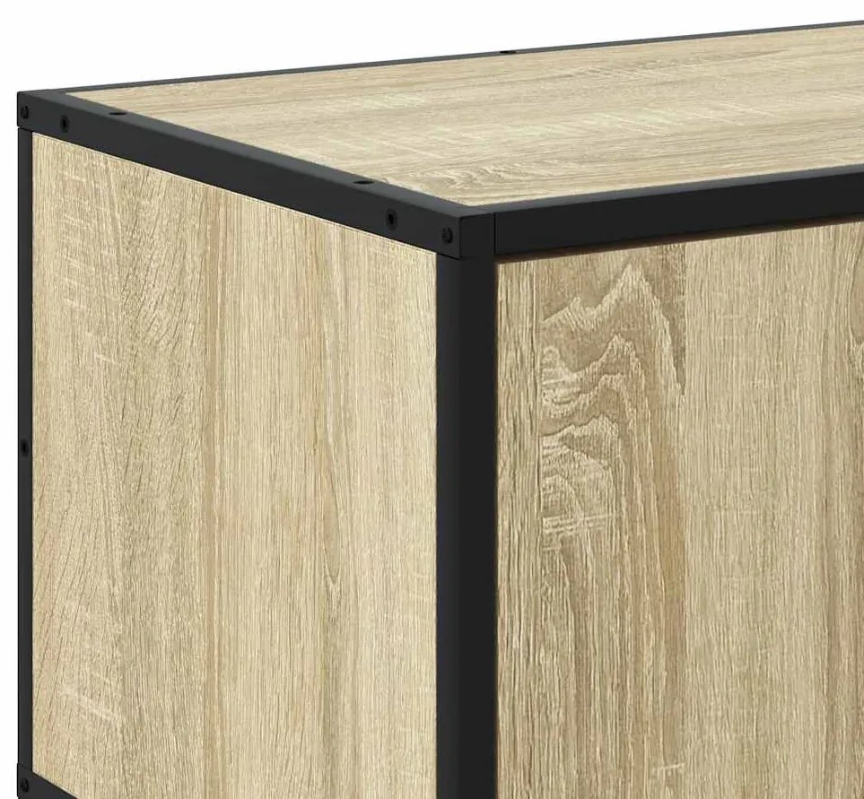 sonoma tölgy színű szerelt fa és fém TV-szekrény 100x35x50 cm