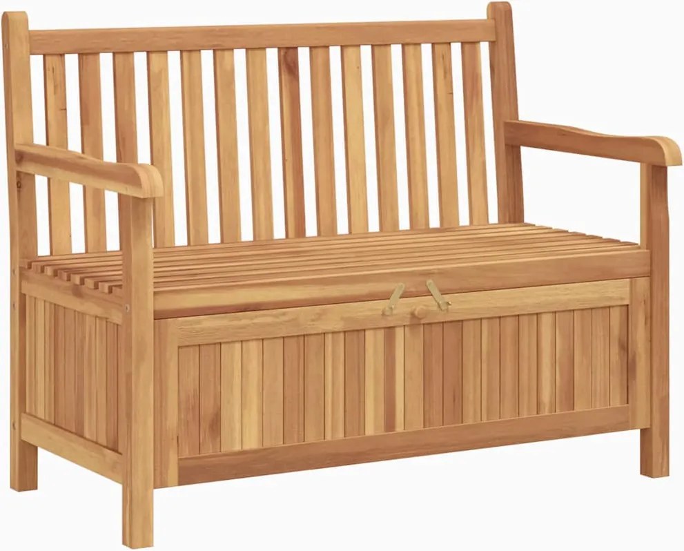 vidaXL pad tárolóval ajtóval Barna 114 x 60 x 90 cm Tömör Teakfa