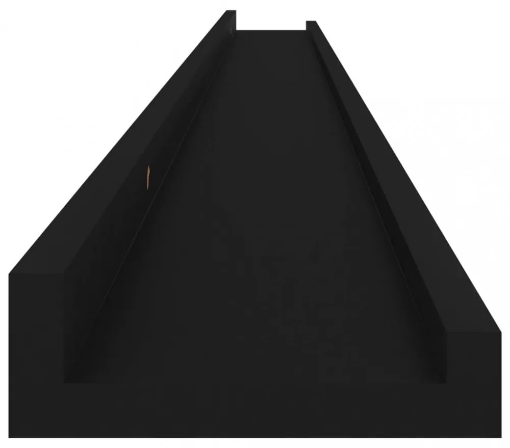4 db fekete fali polc 115 x 9 x 3 cm