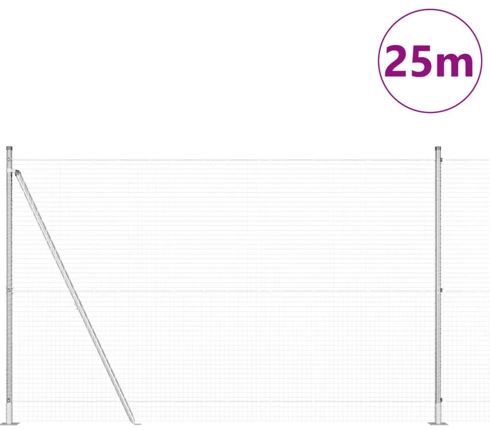 Hegesztett Drótkerítés 13 Felfújt Pozícióval 1.4x25 m Horganyzott Acél