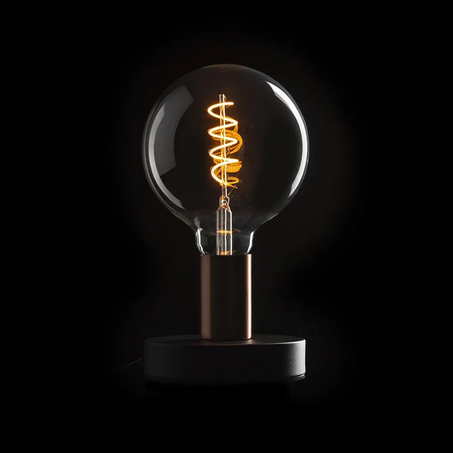 RENDL ALGOT stolní černá česaná měď 230V LED E27 15W