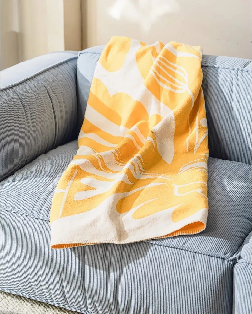 Sárga takaró 165x200 cm Lino – noo.ma