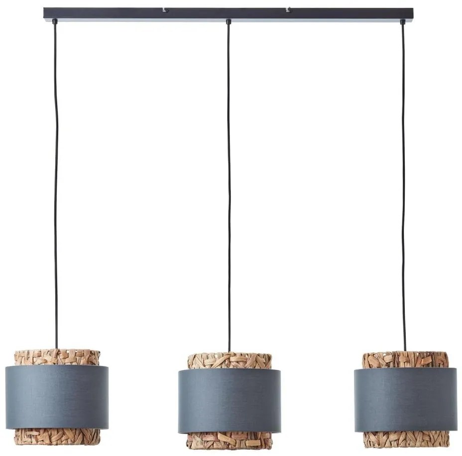 Brilliant - Csillár zsinóron WATERLILLY 3xE27/60W/230V szürke