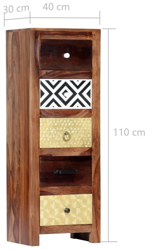 tömör akácfából kisszekrény 40 x 30 x 110 cm