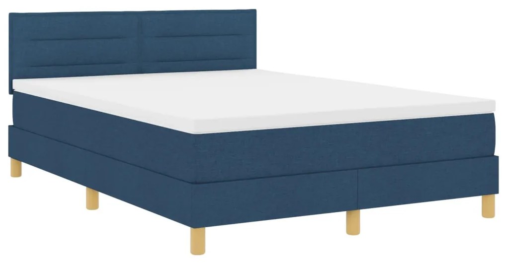 Boxspring Ágy Matraccal Kék 140x190 cm Szövet