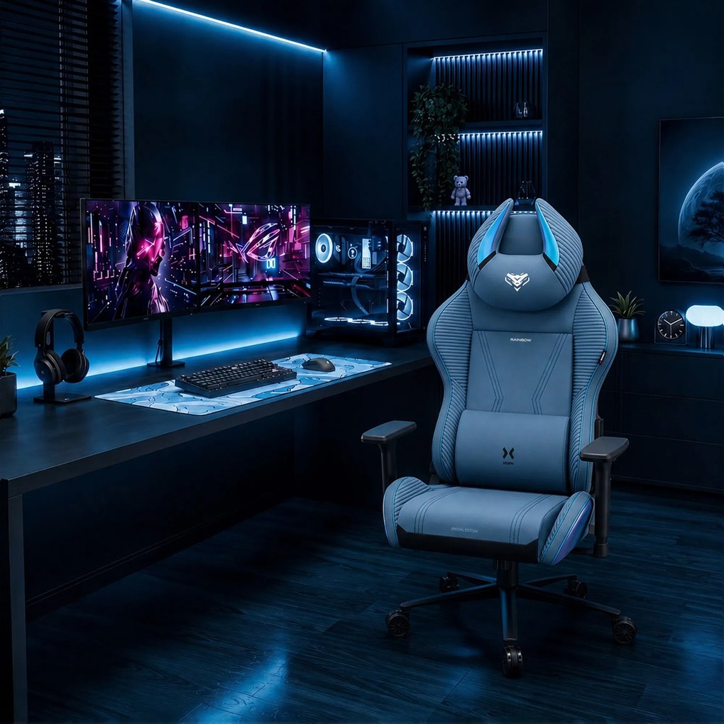 Gamer szék szövet kék Normal Size: Diablo X-Horn 2.0 Rainbow Blue