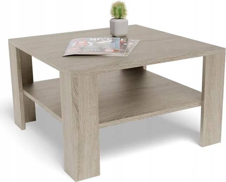 Dohányzóasztal pad 68x68 Alacsony EX3 sonoma tölgy polccal