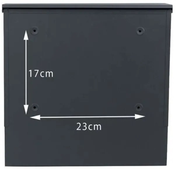 Fém postaláda, gravírozott felirattal, antracit "3"