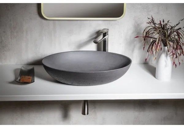 Sapho - FORMIGO ráültethető mosdó 60x40 cm, beton/antracit