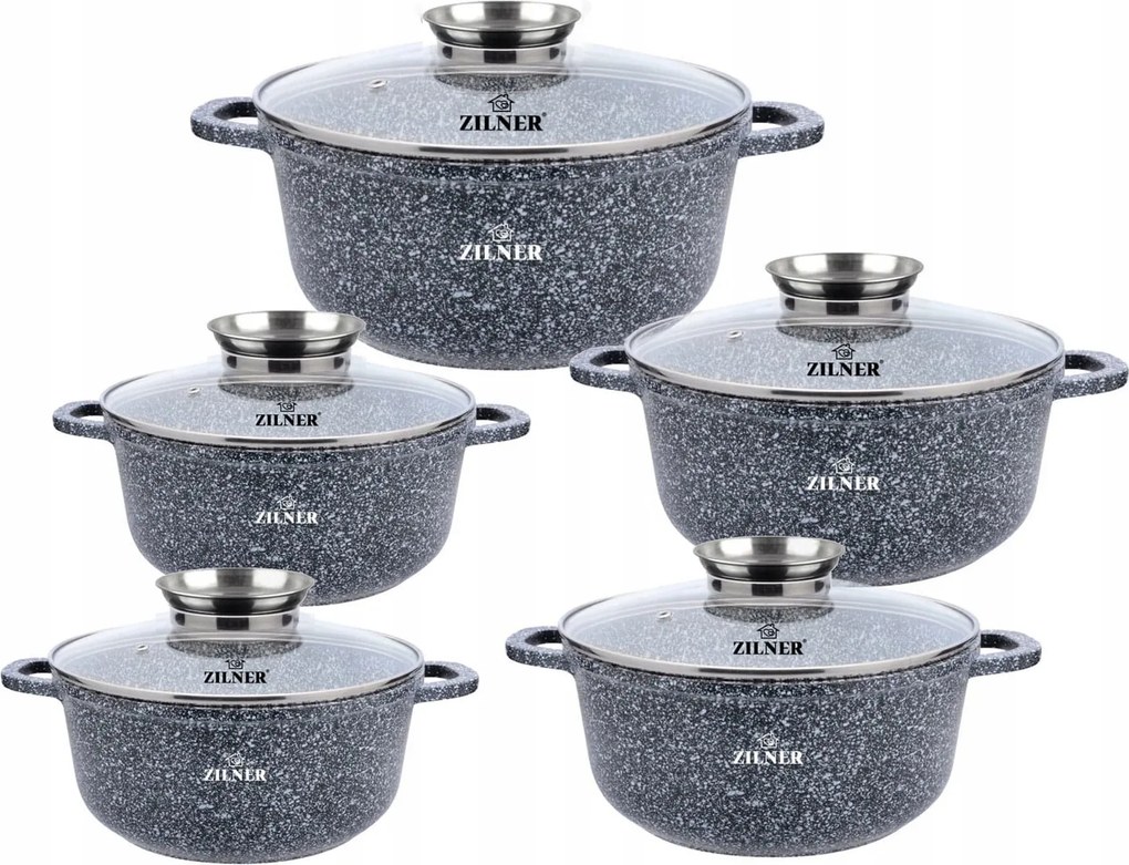 Prémium Zilner alumínium edénykészlet 10 db-os indukciós gáz főzőlappal