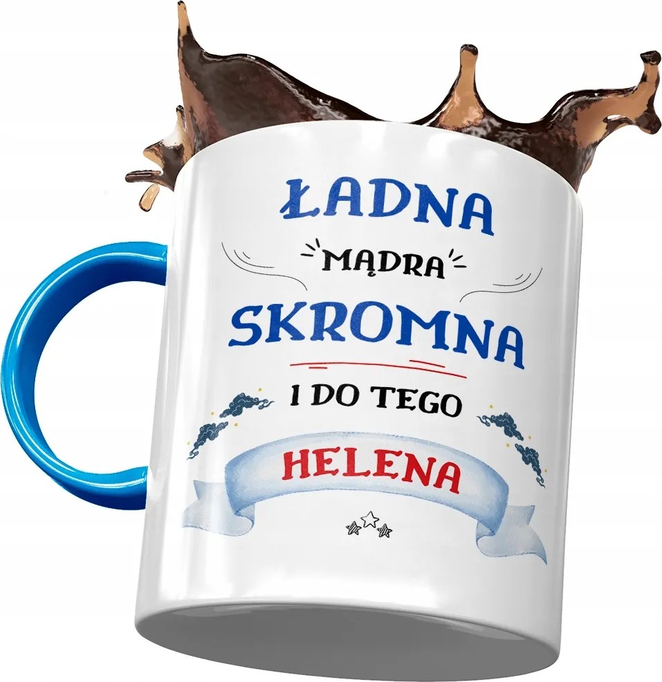 Kék Bögre Helena Barátnő Feleség Ajándék Nyomtatott Fotóval