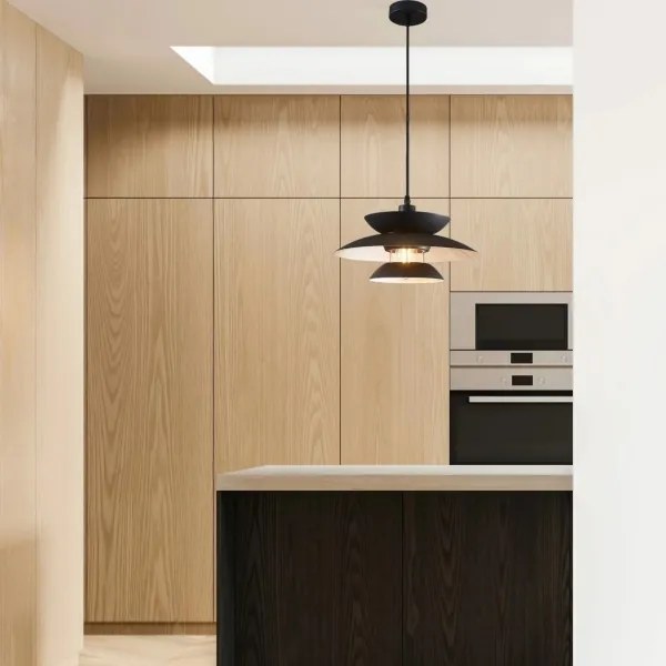 Csillár zsinóron BERIT 1xE27/20W/230V fekete