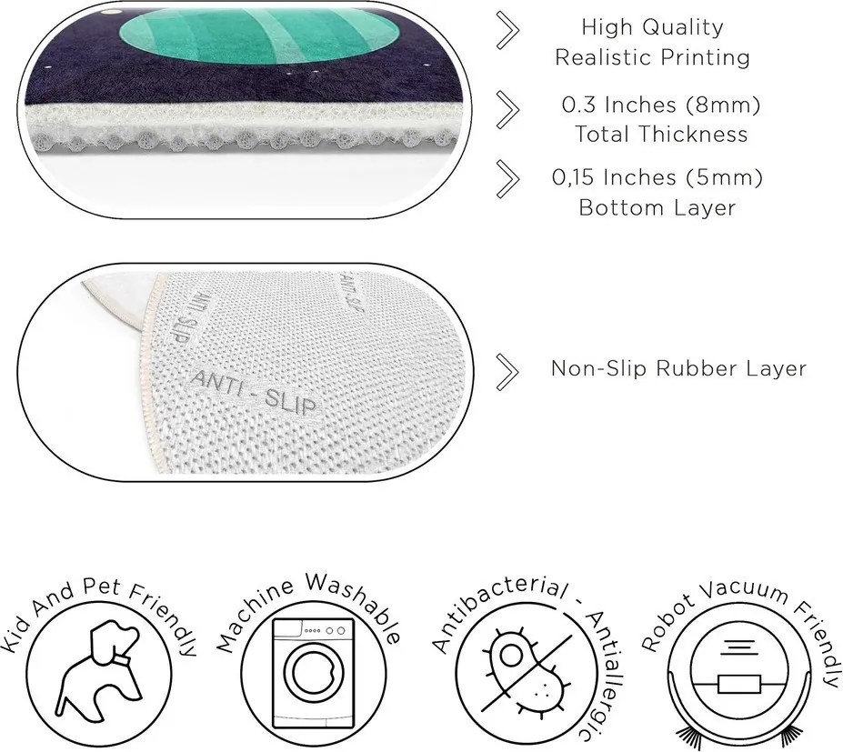 Sötétkék mosható gyerek játszószőnyeg ø100 cm Into The Space – Mila Home