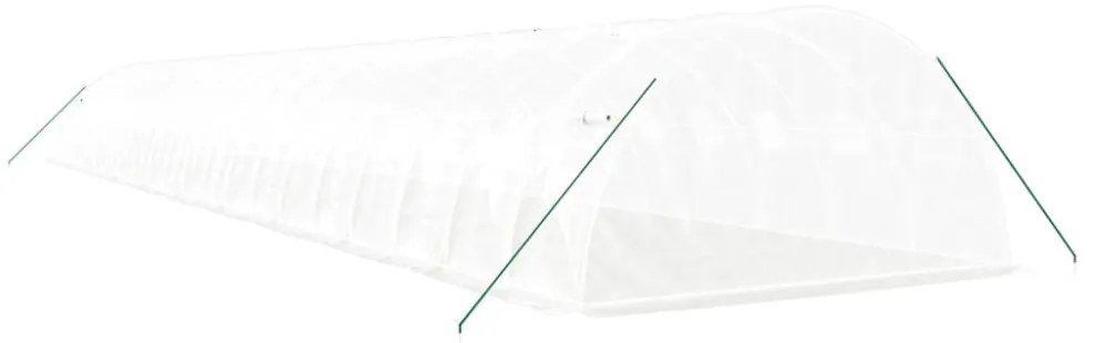 fehér acélvázas melegház 80 m² 20x4x2 m
