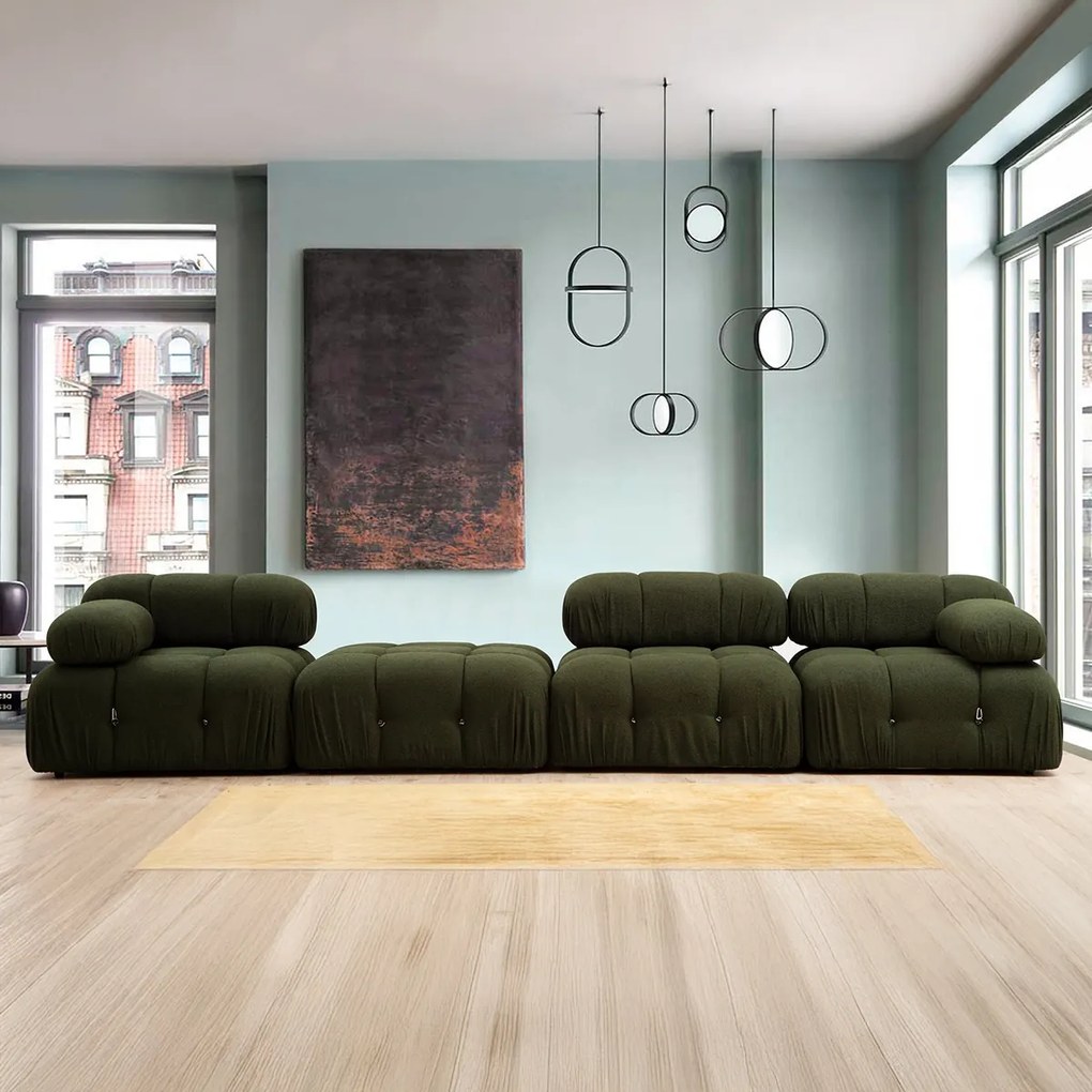 Bubble Pouffe Green zsámoly