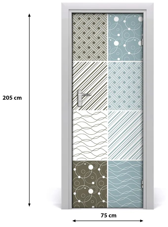 Ajtó tapéta geometrikus minták 95x205 cm
