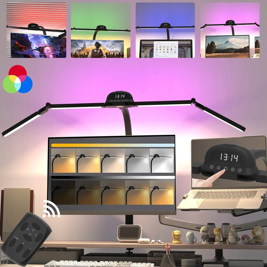 Asztali Lámpa Rgb Led Mozgásérzékelővel Állítható Iskolai Munka Tanulás