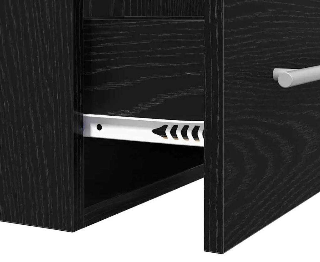 vidaXL Mosdókagyló szekrény Fekete tölgy 38,5 x 41 x 48 cm Faanyag