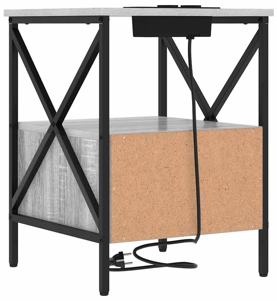 vidaXL Éjjeliszekrény 2 pcs Szürke Sonoma 41,5 x 40,5 x 55 cm Faanyag