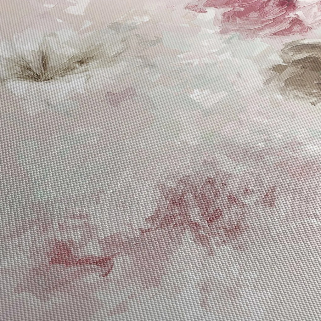Kép - Festés rózsaszín virágok (90x60 cm)