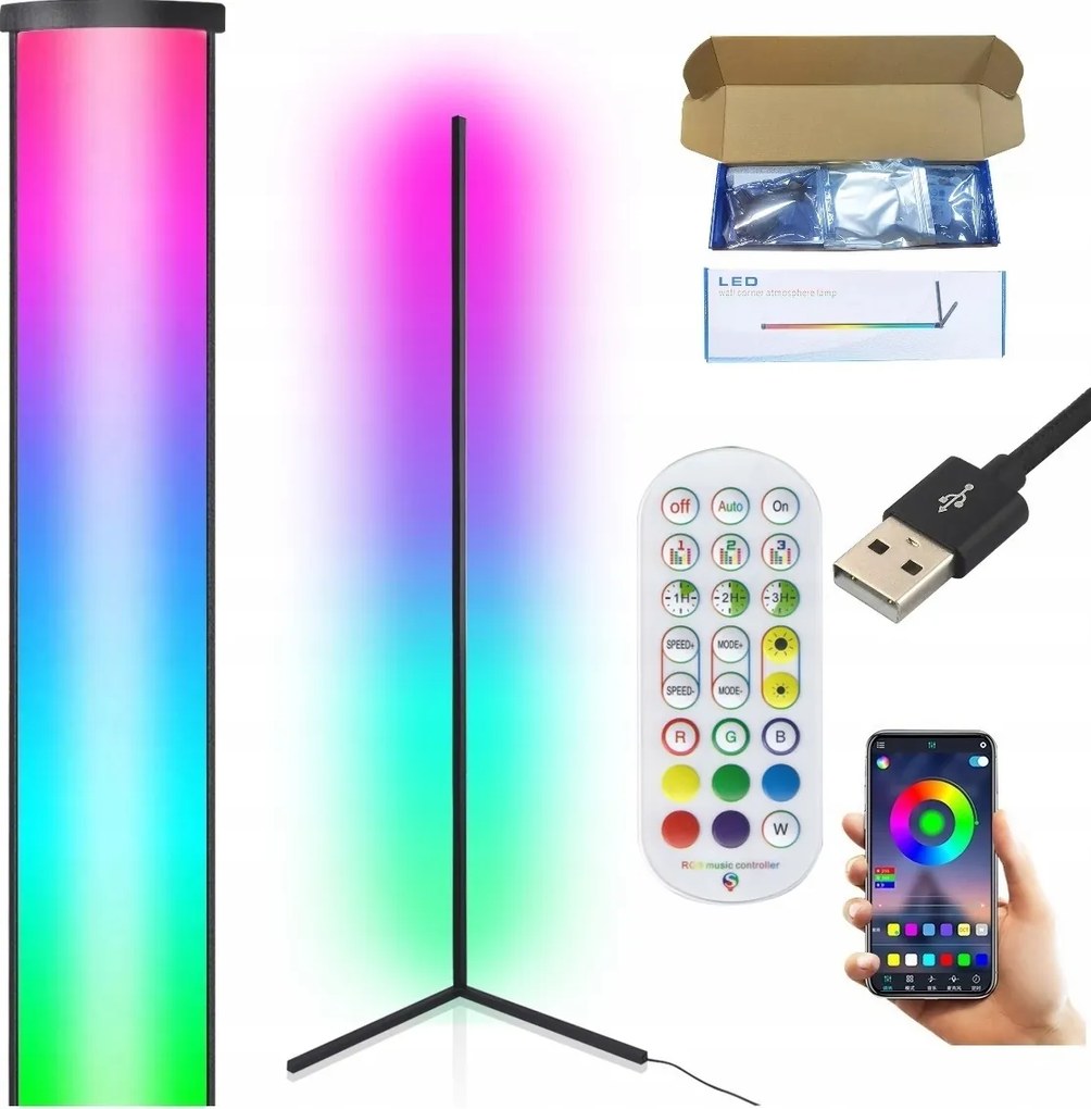 3D Sarok Állólámpa integrált Led forrás