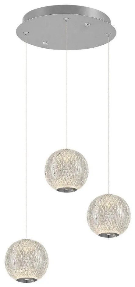 CREMONA kábeles LED csillár 3xLED/5W/230V 3000K matt króm