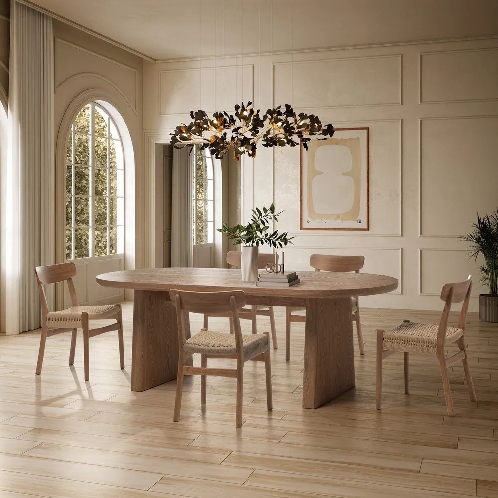 Étkezőasztal kőrisfa dekorral 100x200 cm Blair – MOME