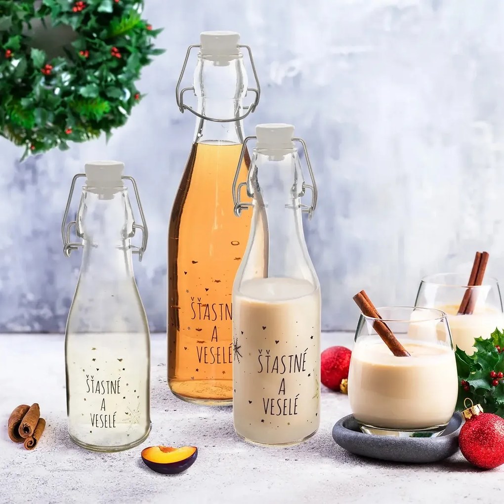 Orion Hópehely palack klipszes zárral fehér, 0,52 l, 520 ml