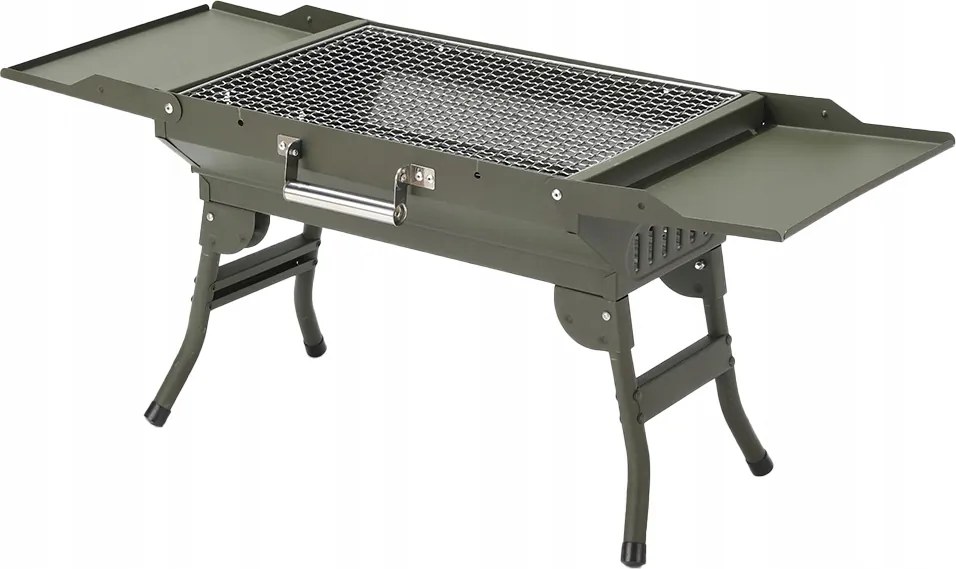 Grillsütő, összecsukható faszenes grillsütő 3-5 fő részére