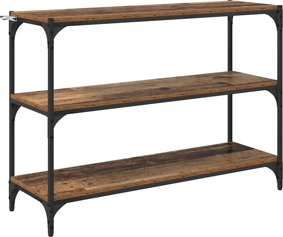 vidaXL Könyvespolc Régi fa 100 x 33 x 70,5 cm Műszaki fa és vas