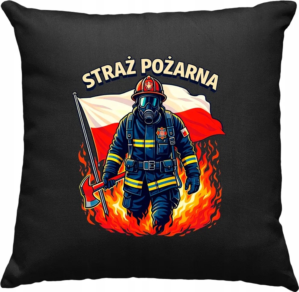 Tűzoltó párna Hős fekete